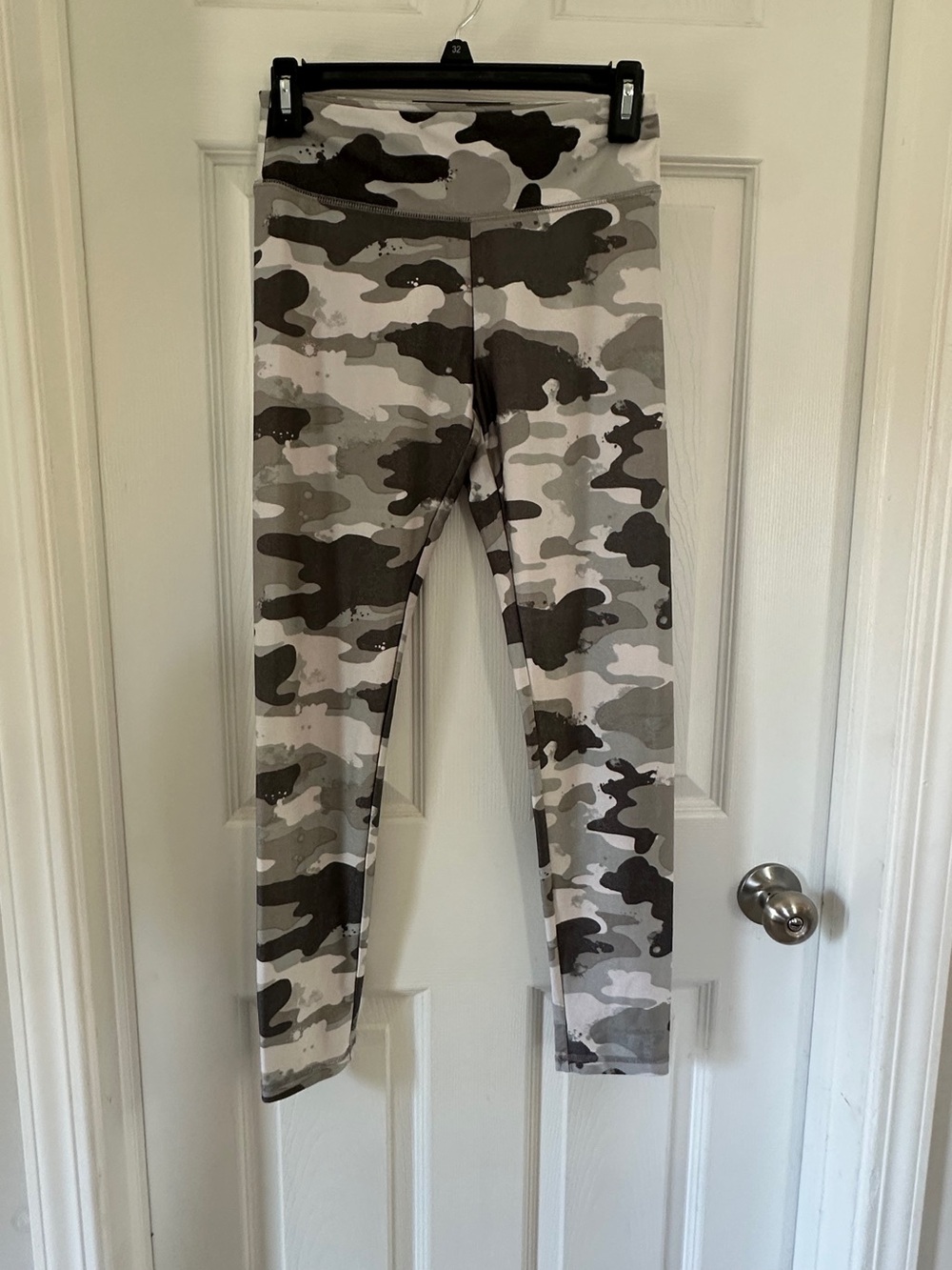 Justice Gray & Cream Camo Leggings